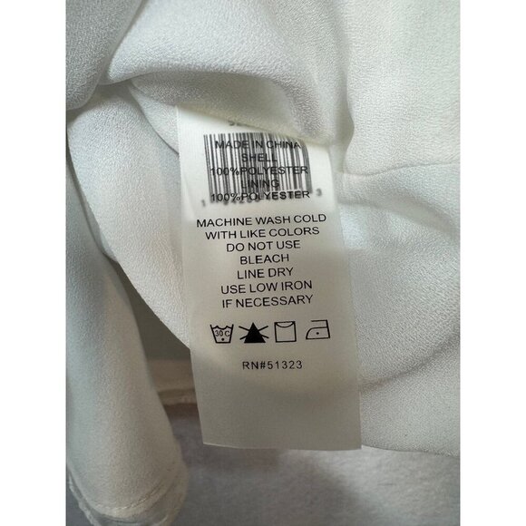 Vince Camuto V-Neck Blouse Ivory Striped Top Balloon Sleeves Holiday Women's 2X - Picture 11 of 11